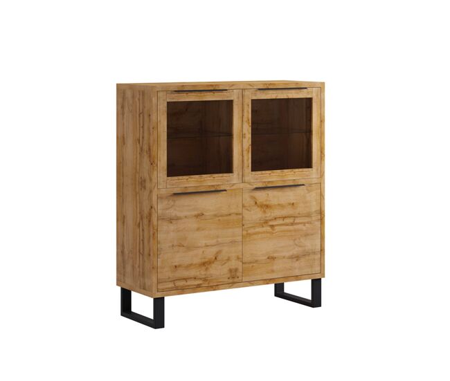 Vajillero 4 puertas eden madera y metal