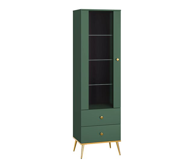 Vitrina 1 puerta 2 cajones Thalia Verde