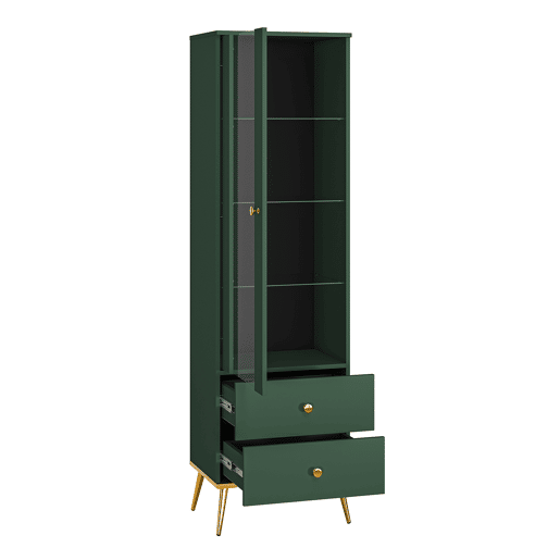 Vitrina 1 porta 2 gavetas Thalia Verde