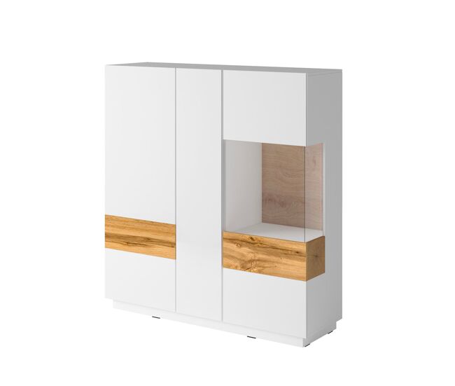 Vajillero 3 puertas andrea blanco y madera