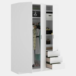 Armário de 3 portas com efeito madeira