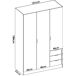 Armário de 3 portas com efeito madeira 121 Armário de 3 portas com efeito madeira 121 Blanco
