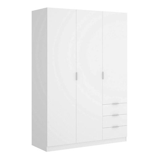 Armário de 3 portas com efeito madeira