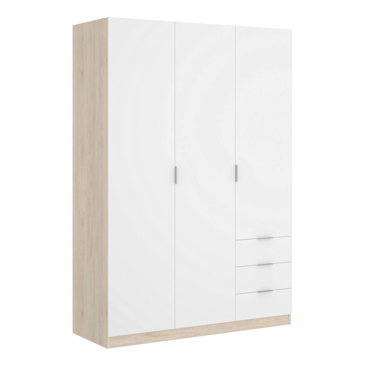 Armário de 3 portas com efeito madeira 121 Blanco/ Madera