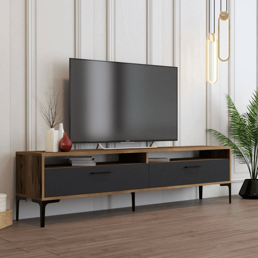 Móvel tv com efeito madeira