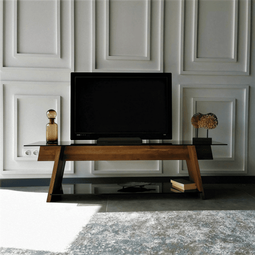 Armário de televisão de vidro Armário de televisão de vidro