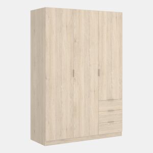 Armário de 3 portas com efeito madeira