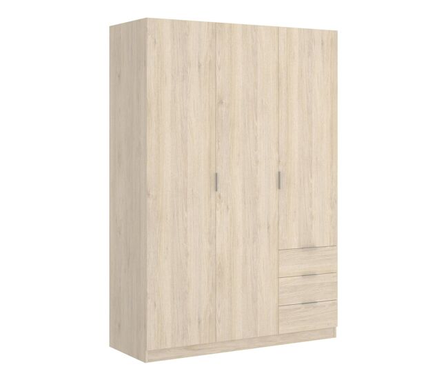 Armário de 3 portas com efeito madeira