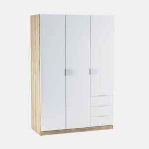 Armário de 3 portas com efeito madeira