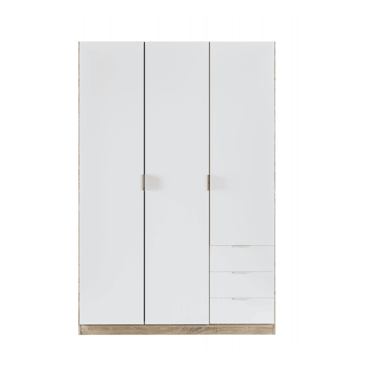 Armário de 3 portas com efeito madeira