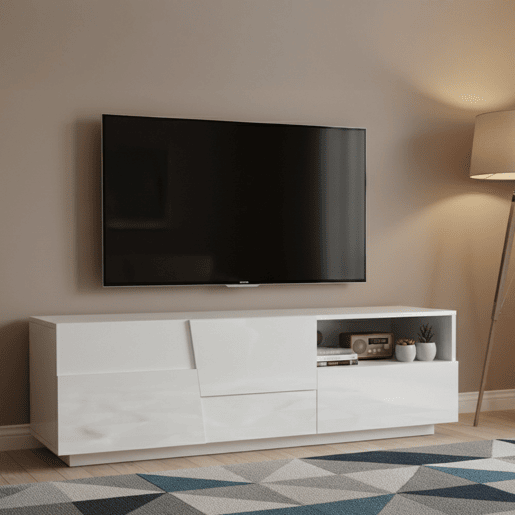 Móvel tv com efeito madeira