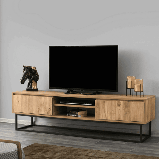 Móvel tv com efeito madeira