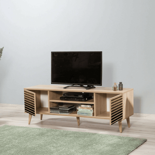 Móvel tv com efeito madeira