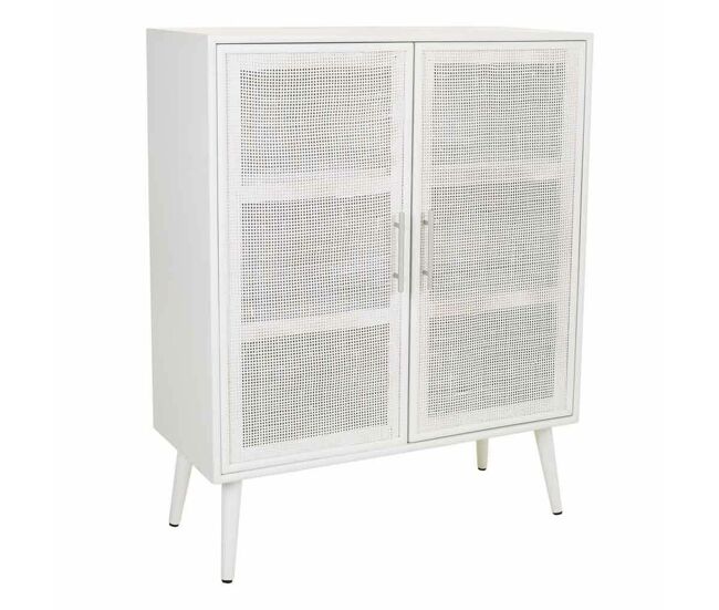 Armario alexandra house living plateado white wedding bambú madera mdf 37 x 101 x 80 cm