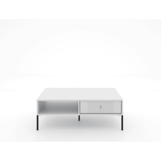 A mesa de centro ISEO apresenta num estilo moderno. Mede 40x104x68 cm e inclui 1 prateleira e 2 gavetas.