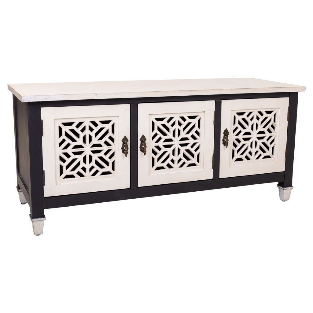 Mueble bajo de madera blanco 105,5x40x46