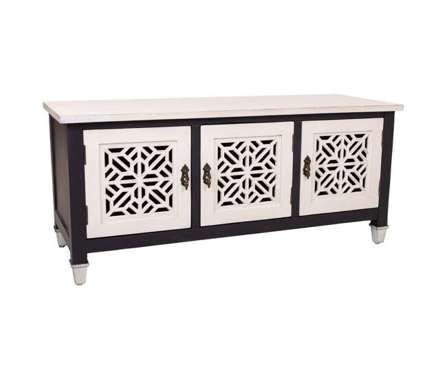 Mueble bajo de madera blanco 105,5x40x46