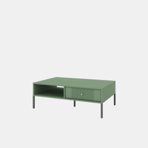 A mesa de centro ISEO apresenta num estilo moderno. Mede 40x104x68 cm e inclui 1 prateleira e 2 gavetas.