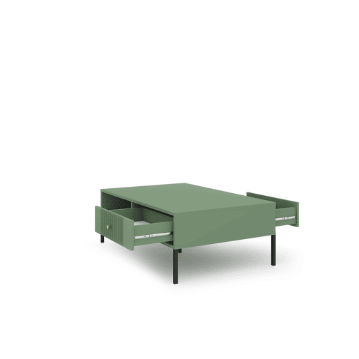 A mesa de centro ISEO apresenta num estilo moderno. Mede 40x104x68 cm e inclui 1 prateleira e 2 gavetas.