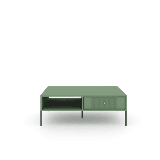 A mesa de centro ISEO apresenta num estilo moderno. Mede 40x104x68 cm e inclui 1 prateleira e 2 gavetas.
