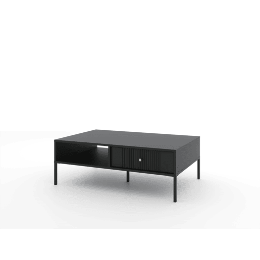 A mesa de centro ISEO apresenta num estilo moderno. Mede 40x104x68 cm e inclui 1 prateleira e 2 gavetas.