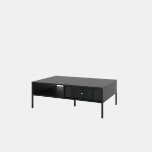 A mesa de centro ISEO apresenta num estilo moderno. Mede 40x104x68 cm e inclui 1 prateleira e 2 gavetas.