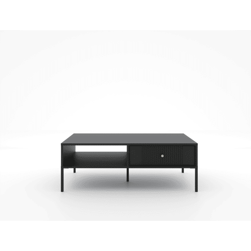 A mesa de centro ISEO apresenta num estilo moderno. Mede 40x104x68 cm e inclui 1 prateleira e 2 gavetas.