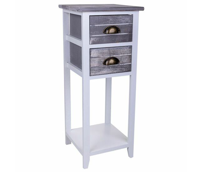 Mesita de Noche Alexandra House Living Blanco 30 x 73 x 30 cm