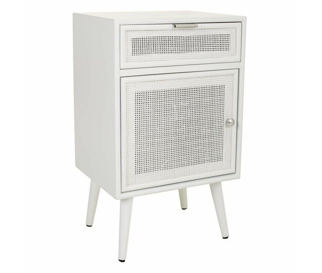 Mesita de noche alexandra house living blanco 36 x 71 x 42 cm