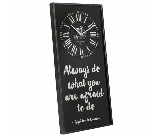 Reloj de pared alexandra house living negro vidrio hierro madera mdf 76 x 3 x 36 cm