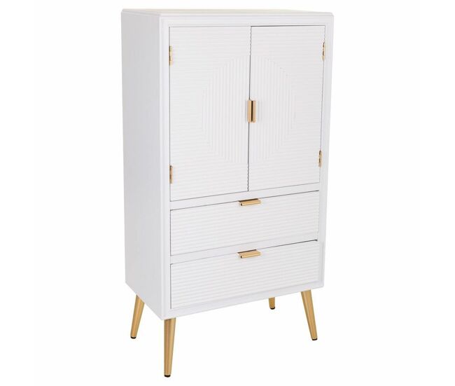 Armario alexandra house living blanco dorado madera mdf 36 x 118 x 62 cm