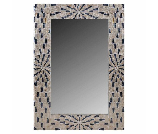 Espejo de pared alexandra house living gris crema madera mdf 70 x 3 x 100 cm