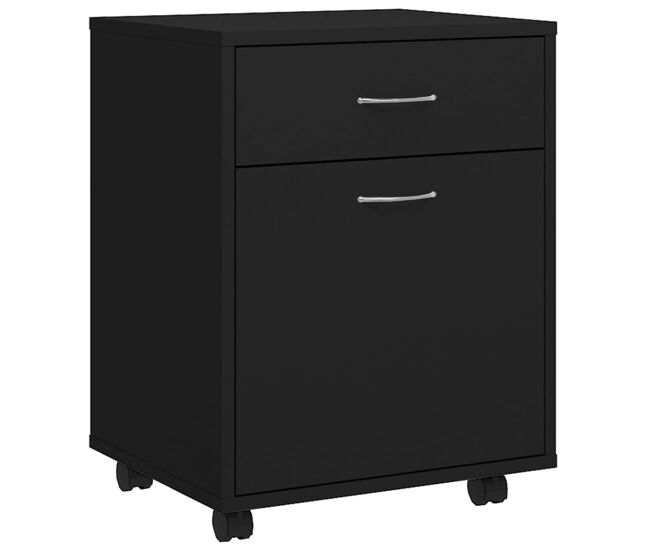 Vidaxl armario con ruedas madera de ingeniería negro 45x38x54 cm