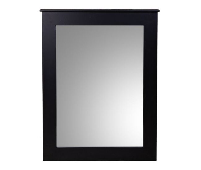 Espejo de pared alexandra house living negro vidrio madera de abeto 3 x 90 x 70 cm