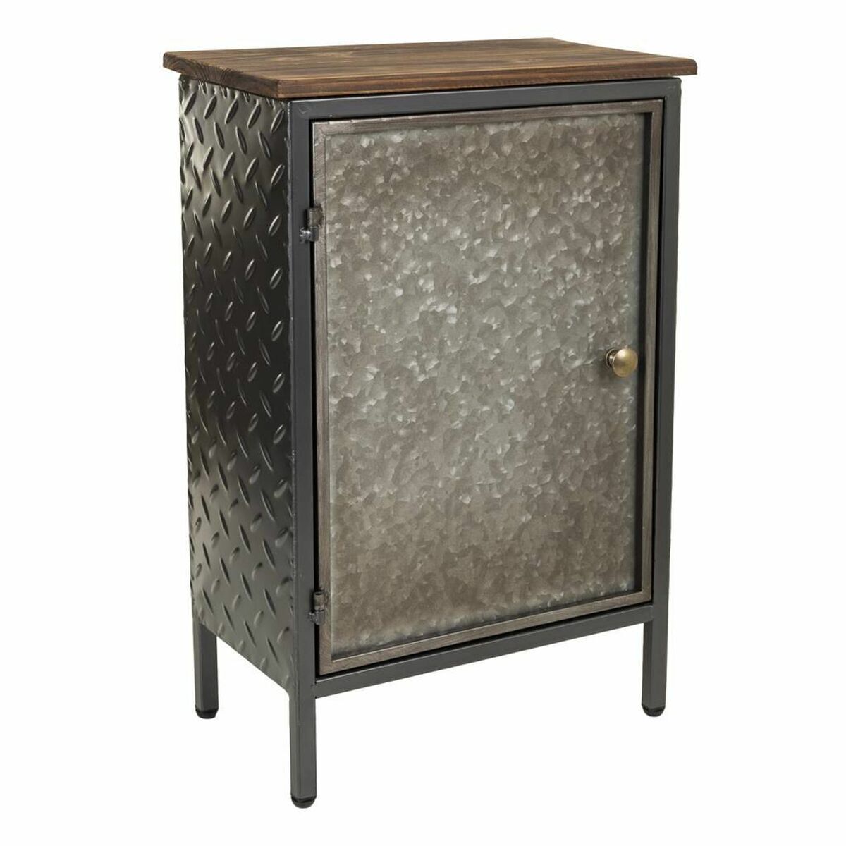 Mesita de noche alexandra house living marrón gris 23 x 56 x 37 cm
