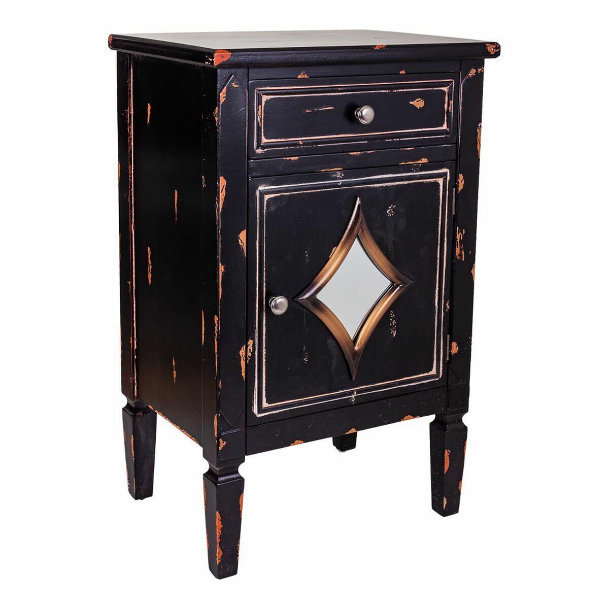 mesita de noche alexandra house living negro 36 x 76 x 48 cm