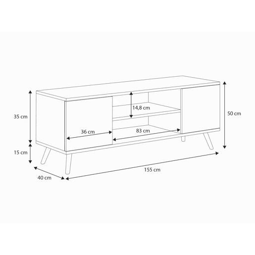 Movel Tv FOCUS RTV155 2D 155x40x48 Branco Movel Tv FOCUS RTV155 2D 155x40x48 Branco