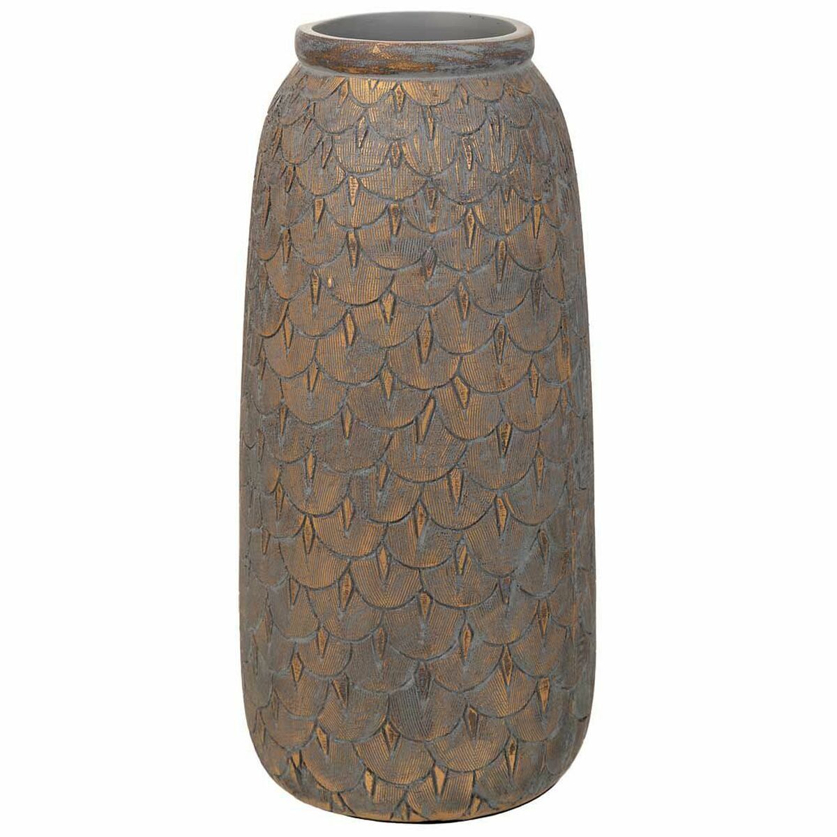 Jarrón alexandra house living gris dorado poliresina 15 x 31 x 15 cm