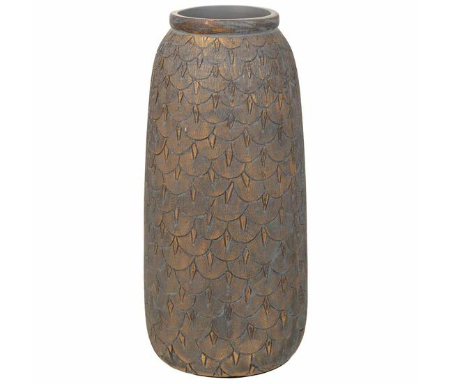 Jarrón alexandra house living gris dorado poliresina 15 x 31 x 15 cm