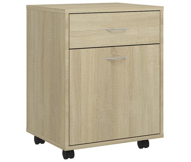 Vidaxl armario con ruedas madera contrachapada roble sonoma 45x38x54cm