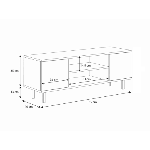 Movel Tv FOCUS RTV155 2D 155x40x48 Bege