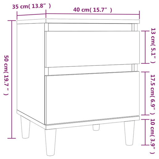 vidaXL Mesa de cabeceira 40x35x50 cm cinza cimento vidaXL Mesa de cabeceira 40x35x50 cm cinza cimento