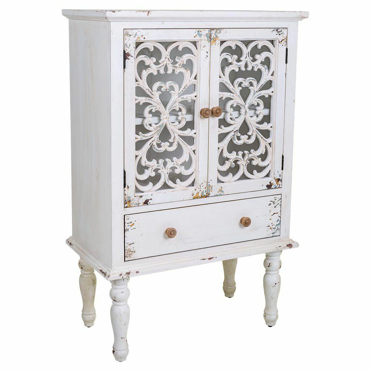 Vitrina alexandra house living vidrio hierro madera de abeto madera mdf 40 x 111 x 71 cm