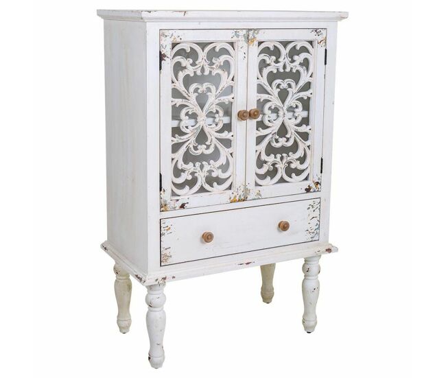 Vitrina alexandra house living vidrio hierro madera de abeto madera mdf 40 x 111 x 71 cm