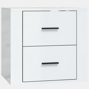 vidaXL Mesa de cabeceira de parede 50x36x47 cm branco brilhante