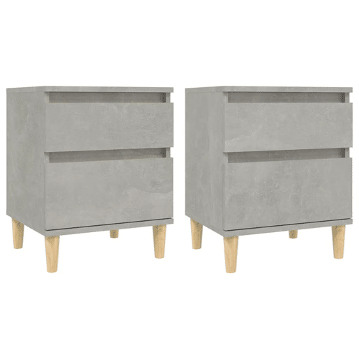 vidaXL Mesas de cabeceira 2 pcs 40x35x50 cm cinzento cimento