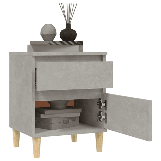 vidaXL Mesas de cabeceira 2 pcs 40x35x50 cm cinzento cimento
