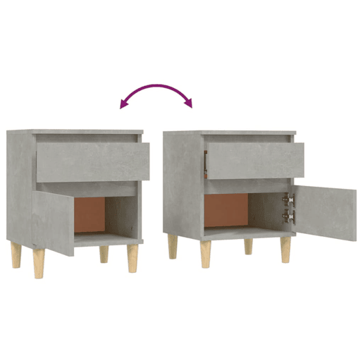 vidaXL Mesas de cabeceira 2 pcs 40x35x50 cm cinzento cimento