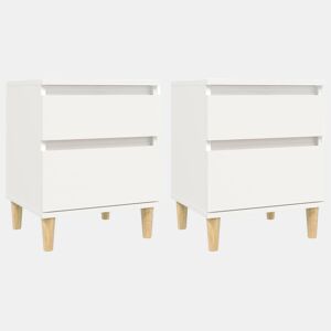 vidaXL Mesas de cabeceira 2 pcs 40x35x50 cm branco