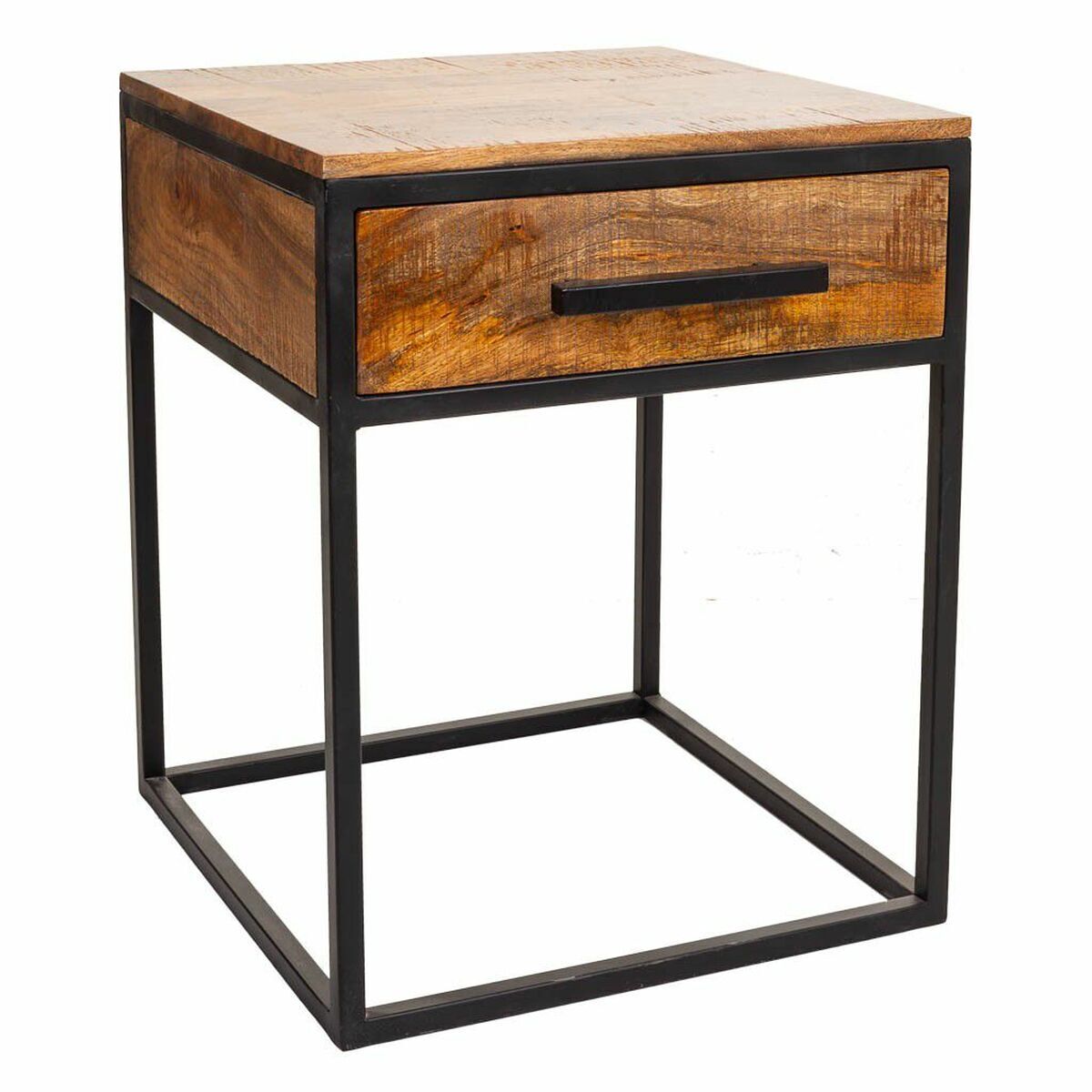 mesita de noche alexandra house living marron negro 64 x 50 x 50 cm